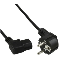 1.80m InLine 35er Bulk-Pack Netzkabel, Schutzkontakt gewinkelt auf Kaltgerätestecker C13 links abgewinkelt, schwarz