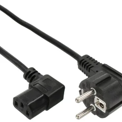 1.80m InLine 35er Bulk-Pack Netzkabel, Schutzkontakt gewinkelt auf Kaltgerätestecker C13 rechts abgewinkelt, schwarz
