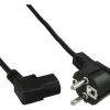 1.00m InLine 45er Bulk-Pack Netzkabel, Schutzkontakt gewinkelt auf Kaltgerätestecker C13 links abgewinkelt, schwarz