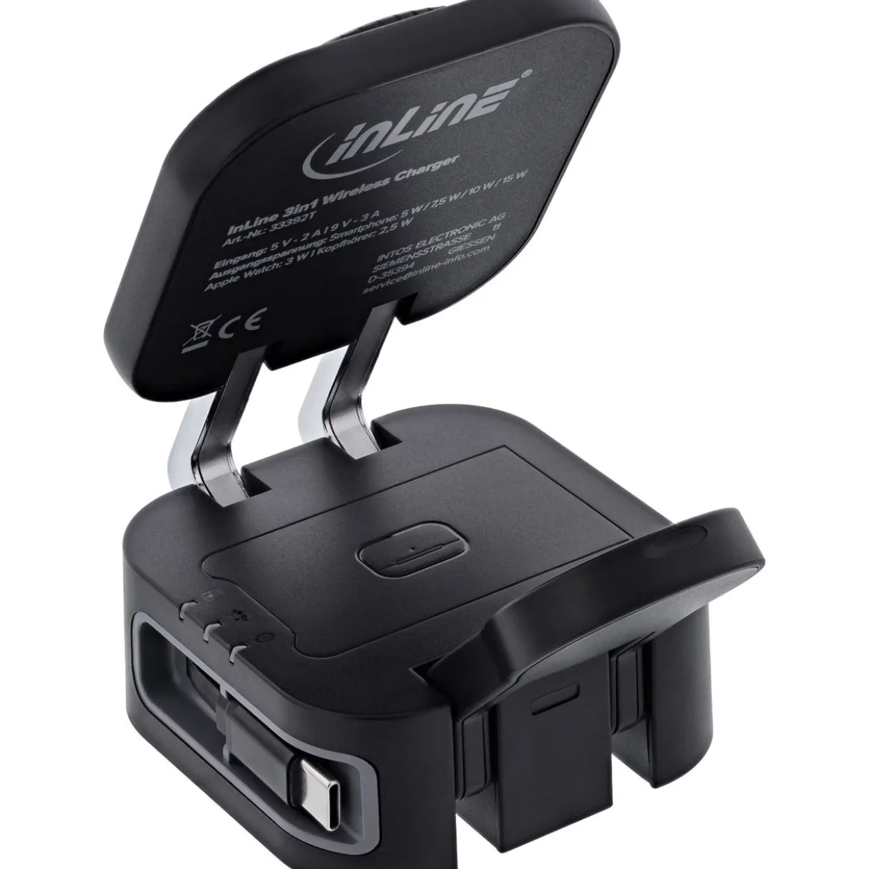 0.80m InLine 3in1 Wireless Charger, 15W Qi MagSafe kompatibel