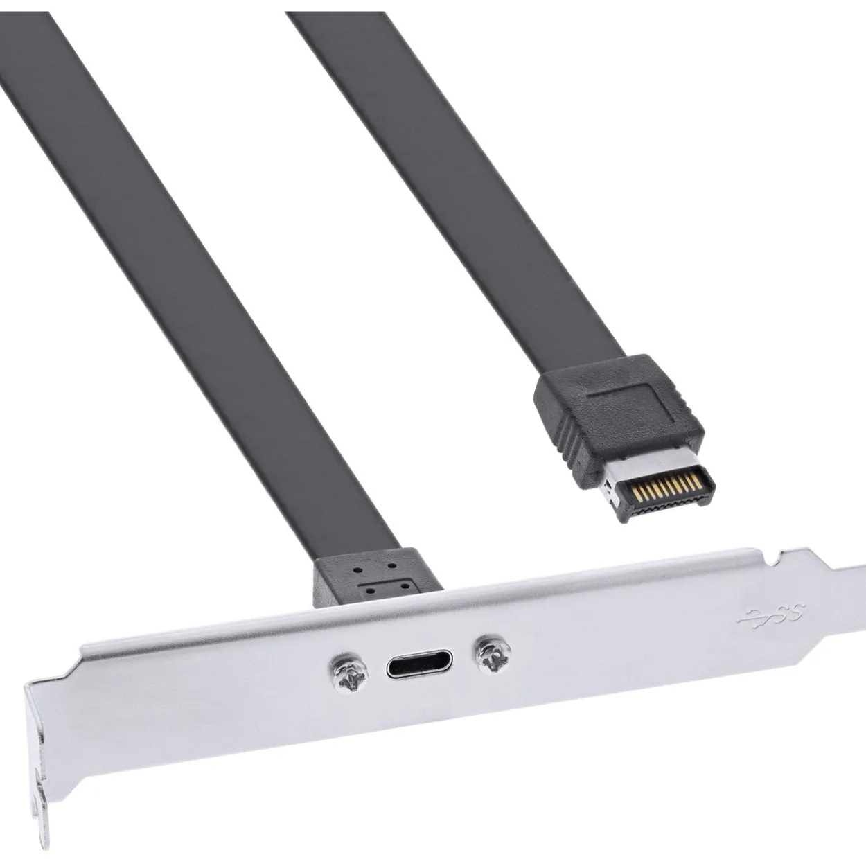 0.30m InLine Slotblende USB Typ-C zu USB 3.1 Frontpanel Key-A intern