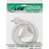 1.00m InLine Strom-Verlängerung Schutzkontakt Stecker / Buchse, weiss