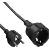 1.00m InLine Strom-Verlängerung Schutzkontakt Stecker / Buchse, schwarz