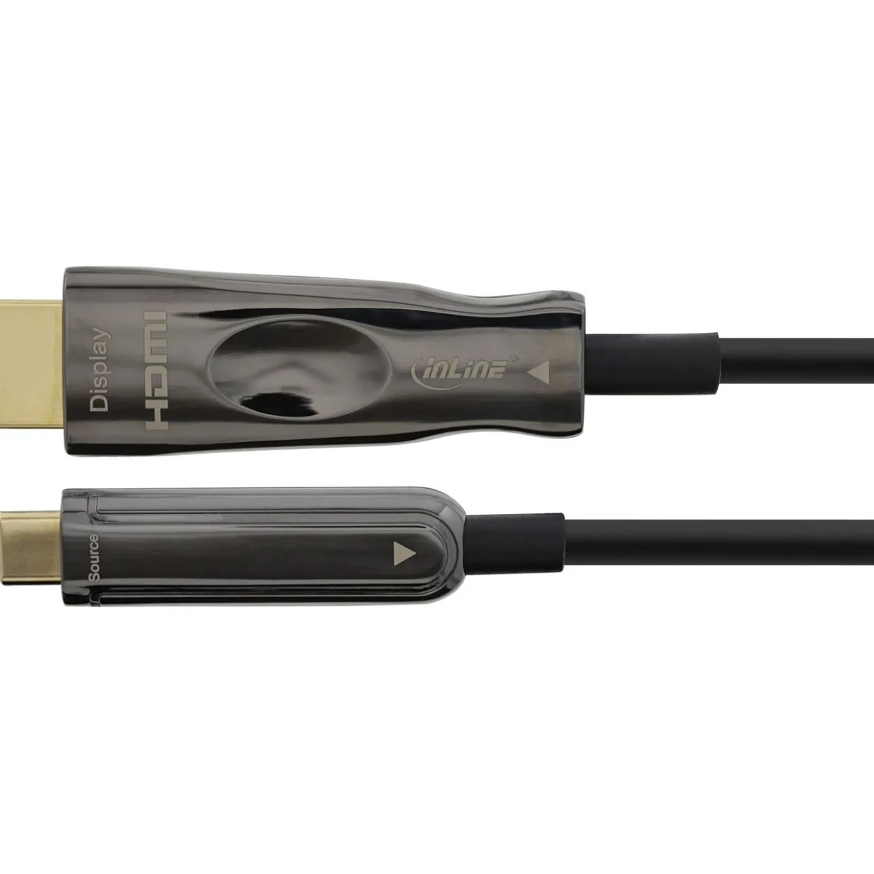 25.00m InLine USB Display AOC Kabel, USB Typ-C Stecker zu HDMI Stecker