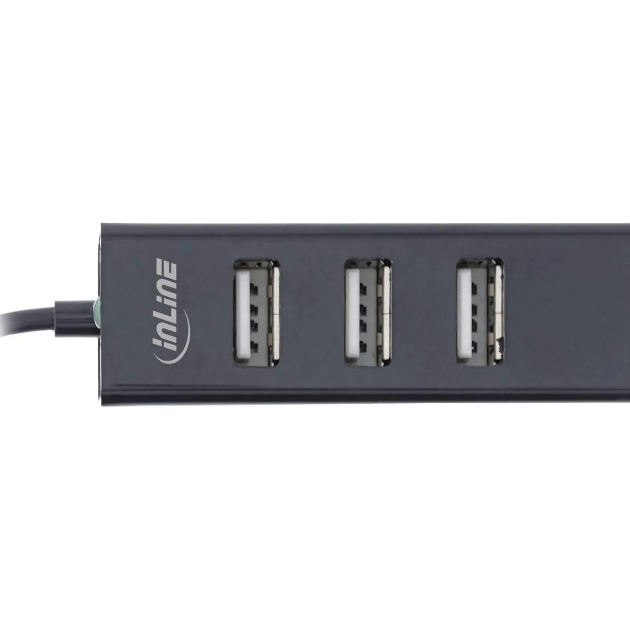 0.15m InLine USB 2.0 Hub, USB-C, 4 Port, schwarz, Kabel, schmale Bauform