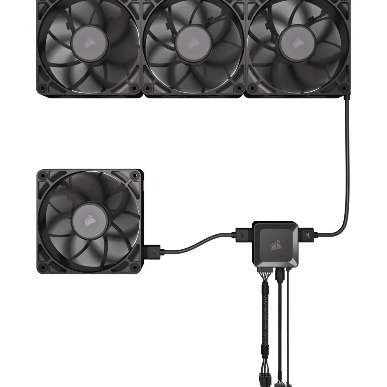 120mm Corsair iCUE Link RX120 MAX Starter Kit - Gehäuselüfter