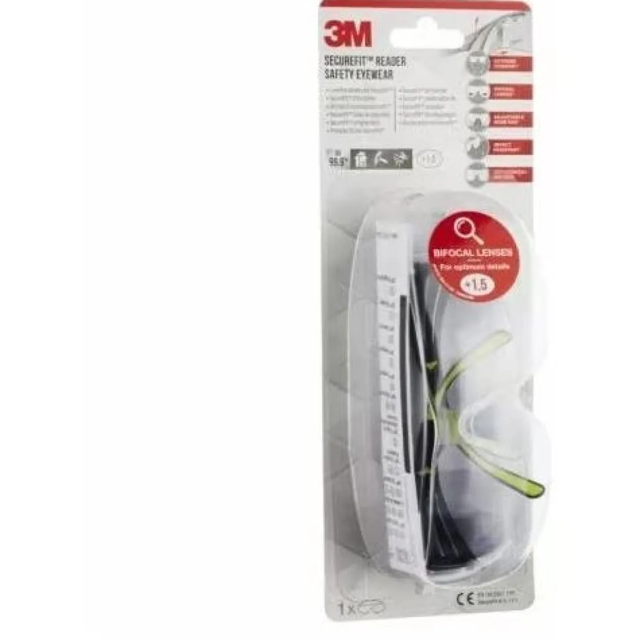 3M Schutzbrille SecureFitÖ 415 +1,5 Dioptrien lime, schwarz, 1 St.