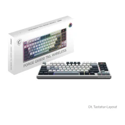 MSI FORGE GK600 TKL W SKY KTT Purple Star USB und Bluetooth Deutsch weiß/grau (kabellos)