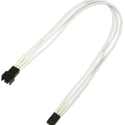 Nanoxia 30 cm weißes einzelsleeve Verlängerungskabel für 3-Pin Molex (NX3PV3EW)