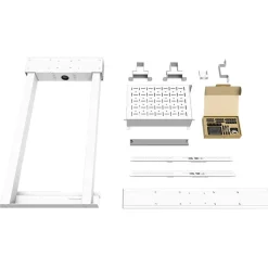 Neomounts by Newstar Motorised Wall Stand incl. storage box 10cm Wheels VESA 100x100 up to 800x600 weiß