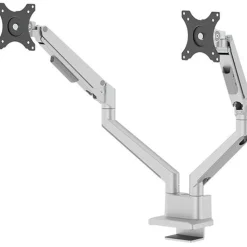 NEOMOUNTS Next Slim Desk Mount Double Display topfix clamp and grommet silber