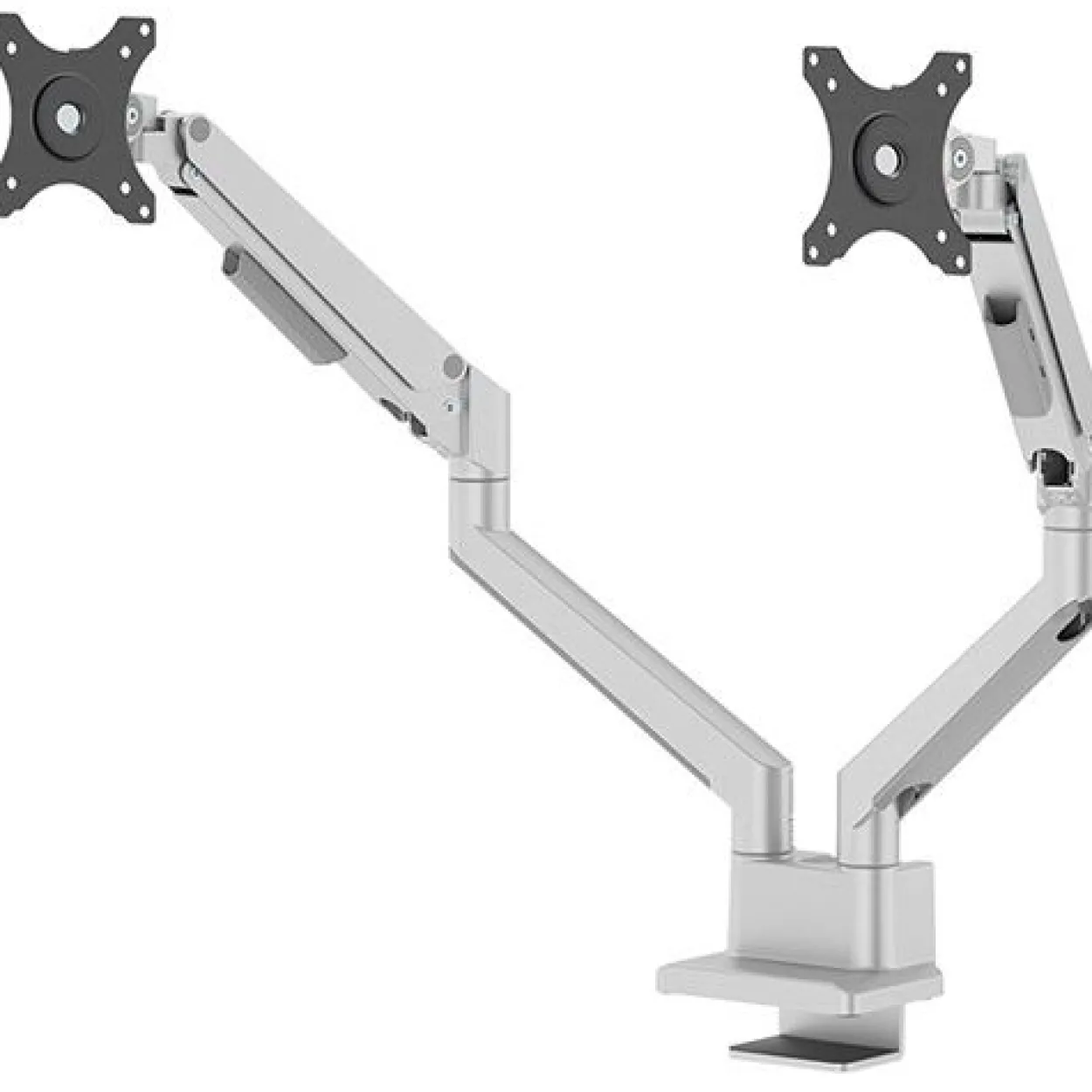 NEOMOUNTS Next Slim Desk Mount Double Display topfix clamp and grommet silber