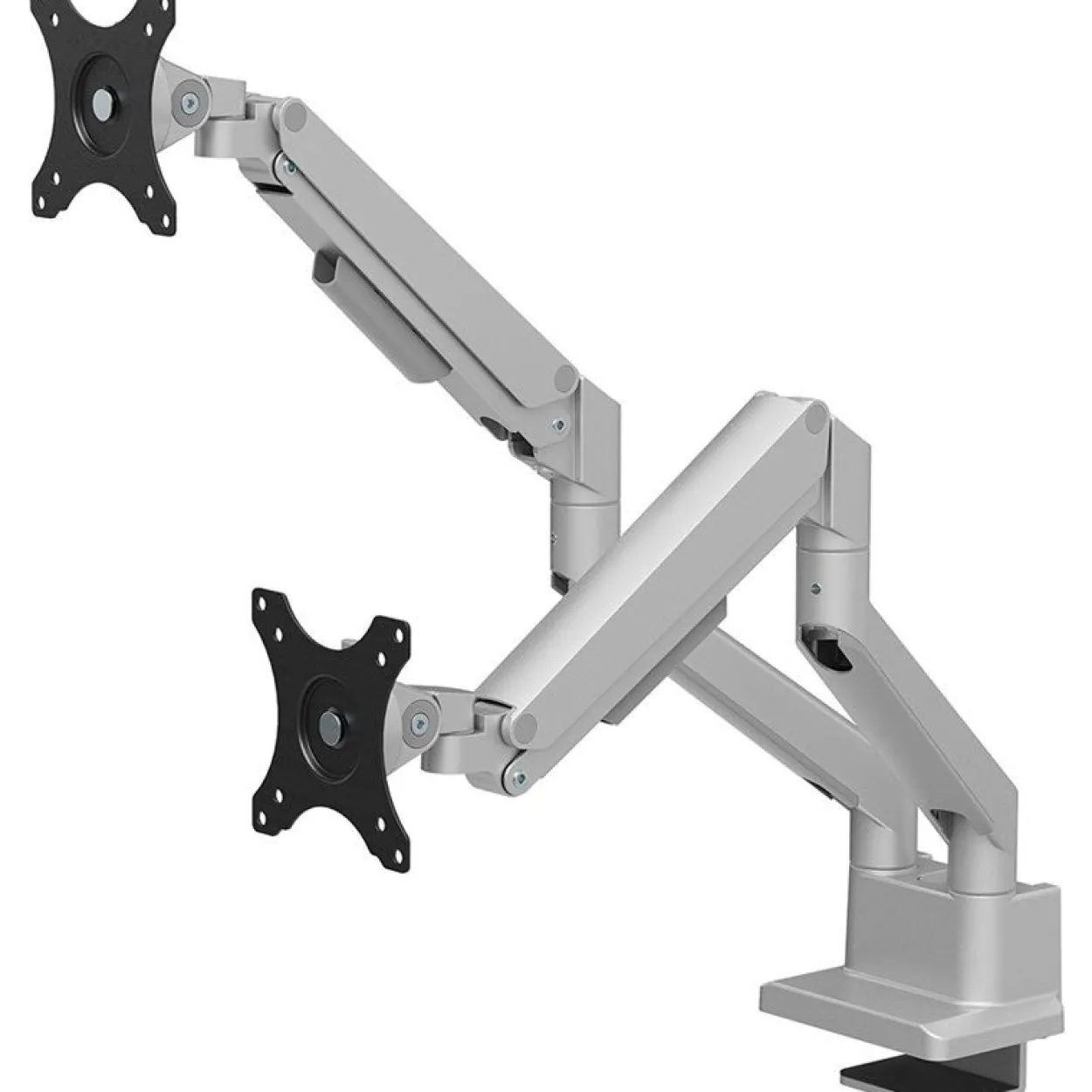 NEOMOUNTS Next Slim Desk Mount Double Display topfix clamp and grommet silber
