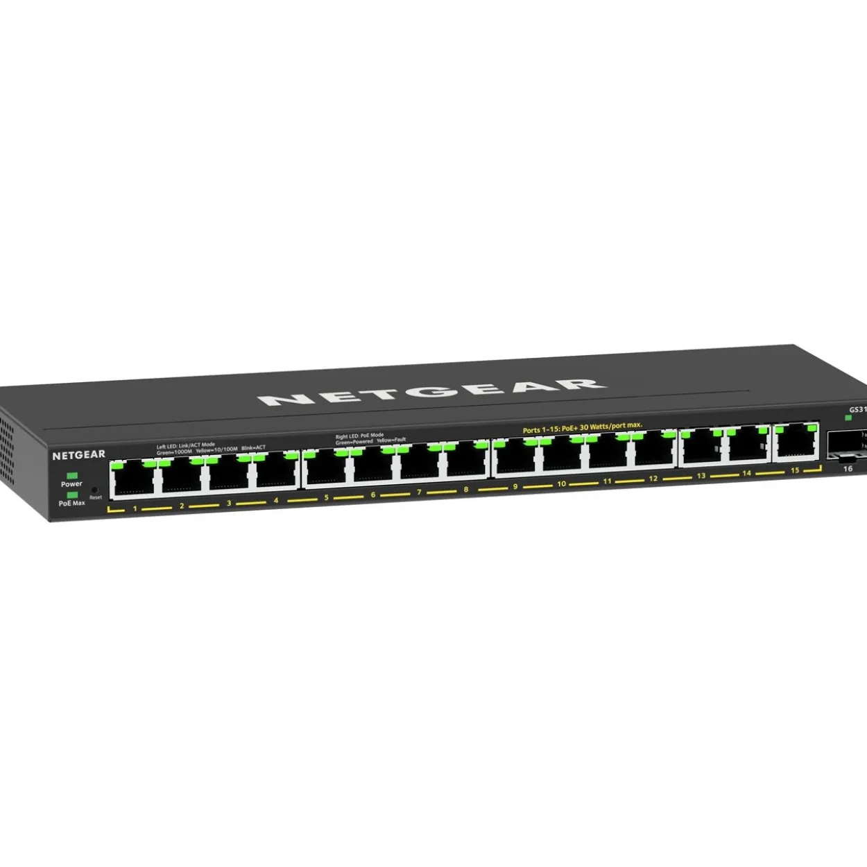 Netgear 16PT GE Plus Switch W/ HI-PWR POE+