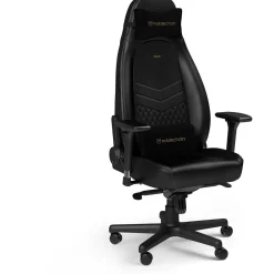 noblechairs ICON Echtleder Gaming Stuhl - schwarz/schwarz