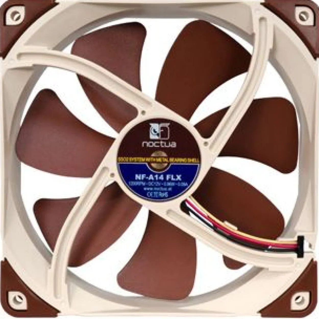 Noctua NF-A14 FLX 140x140x25mm 1200 U/min 19 dB(A) braun/beige