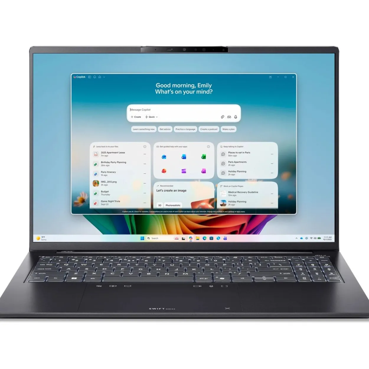 Notebook 16" (40,64cm) Acer Swift Go 16 AI OLED U7-355 16GB 512GB SSD W11H