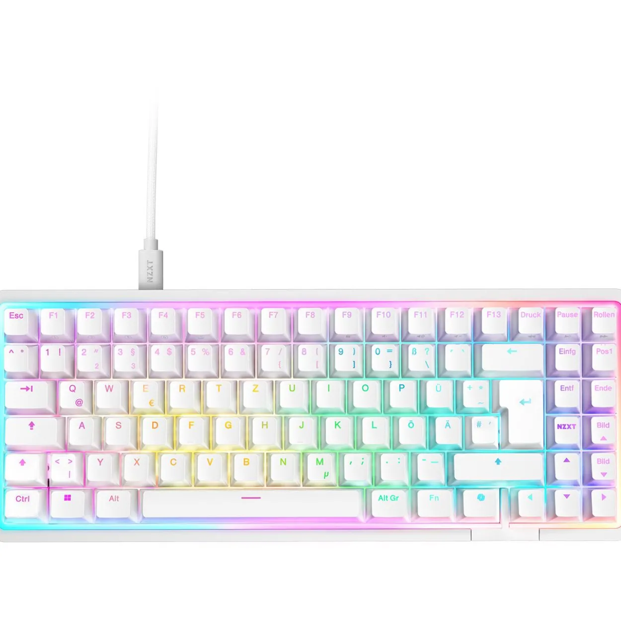 NZXT Function Elite MiniTKL NZXT Magnetic USB Deutsch weiß (kabelgebunden)