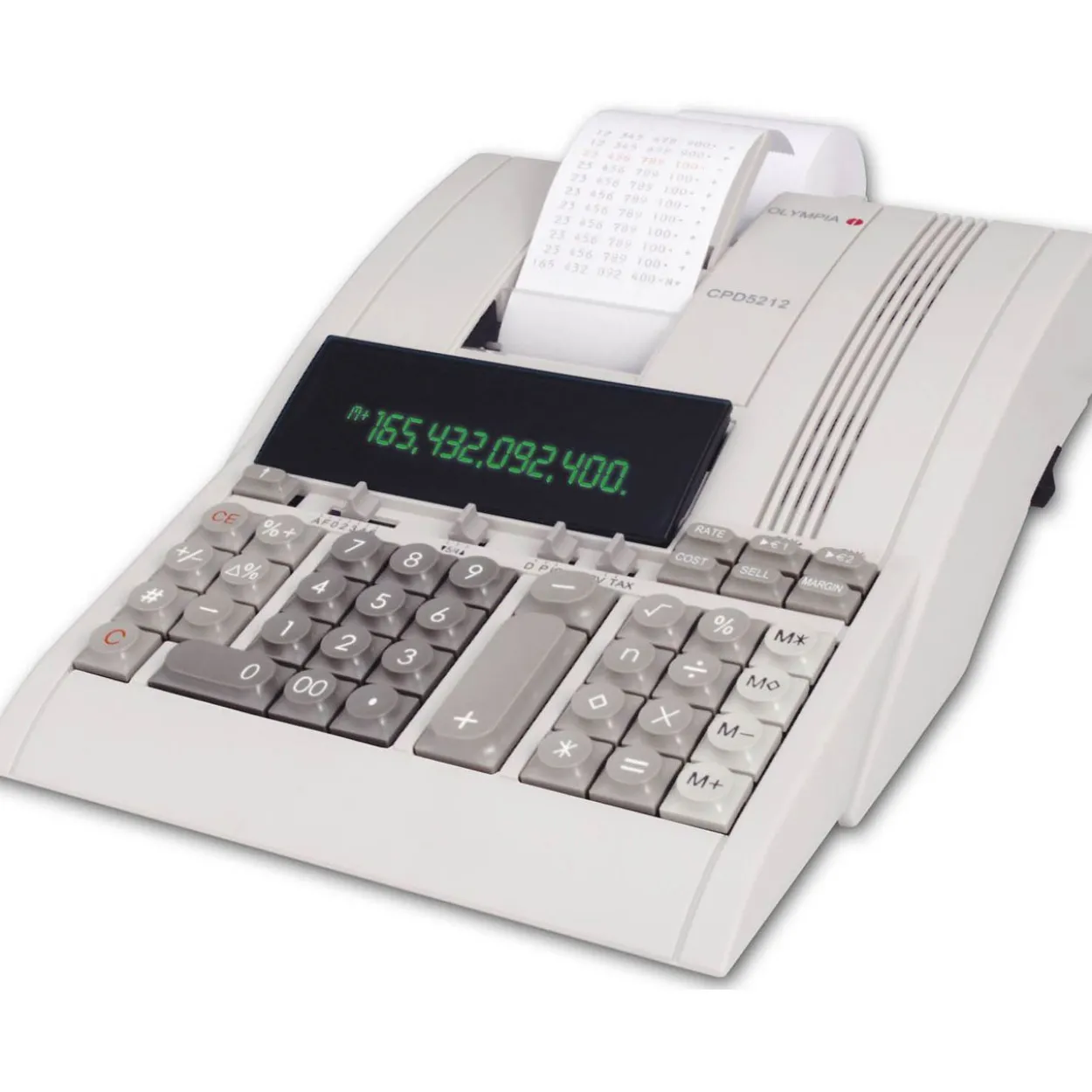 Olympia CPD 5212 Tischrechner 2farbig-druckend 12Stellen-Display Steuer-Aufpreis-Berechnung Cost Sell Margin Speicherfunktion