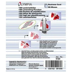 Olympia Laminierfolien Visitenkarte, 100 Stück 80 mic