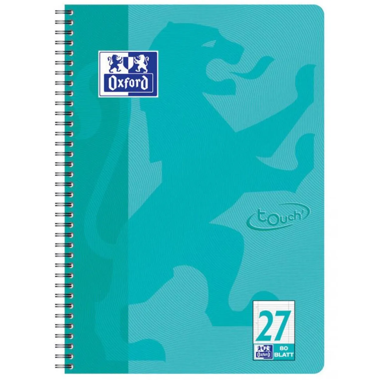 Oxford Collegeblock Touch, A4+, liniert, 80 Blatt, aqua