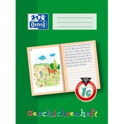 OXFORD Geschichtenheft Lineatur 1G blanko DIN A4 ohne Rand, 16 Blatt