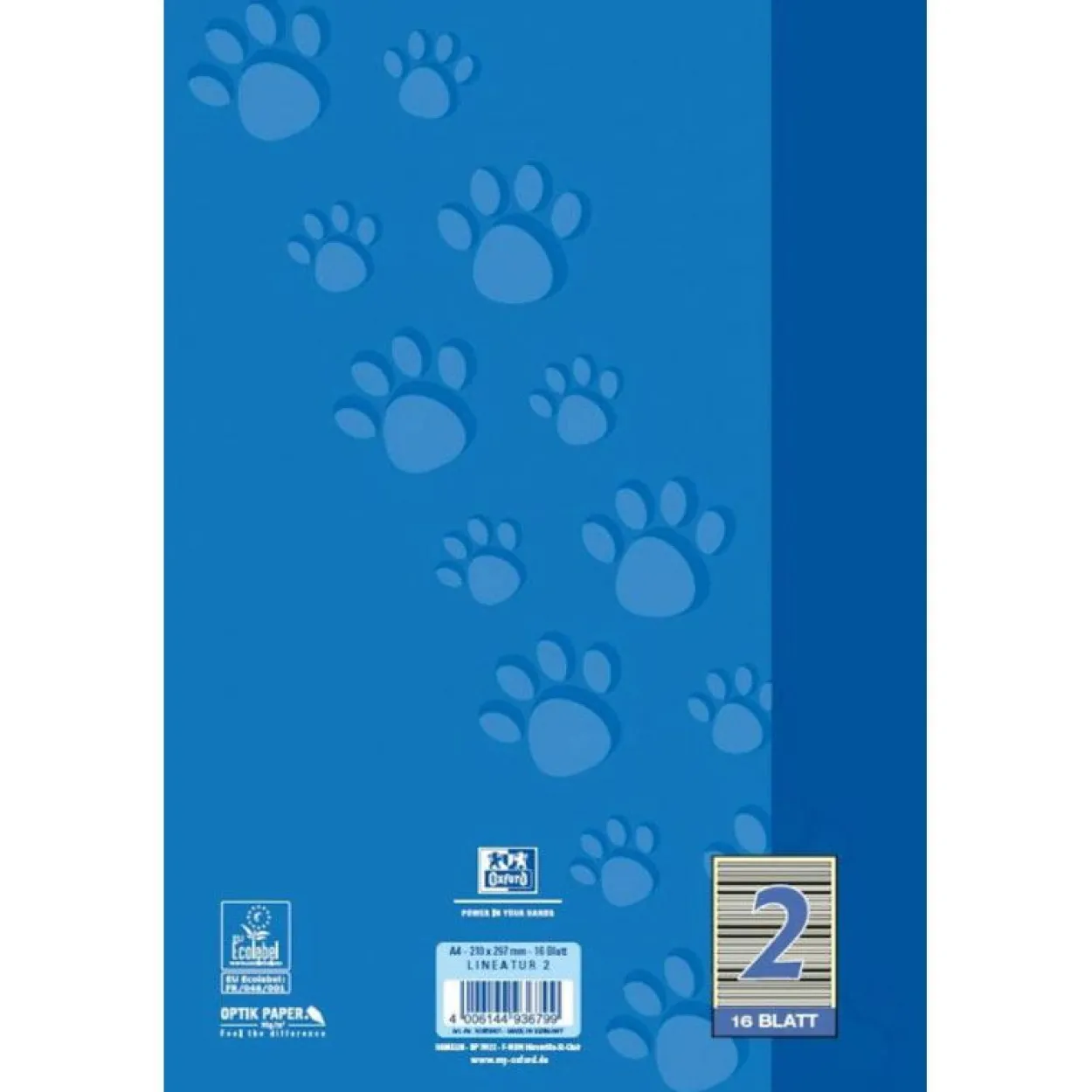 Oxford Junior Schulheft "Tatzen", DIN A4, Lineatur 2 (100050401)