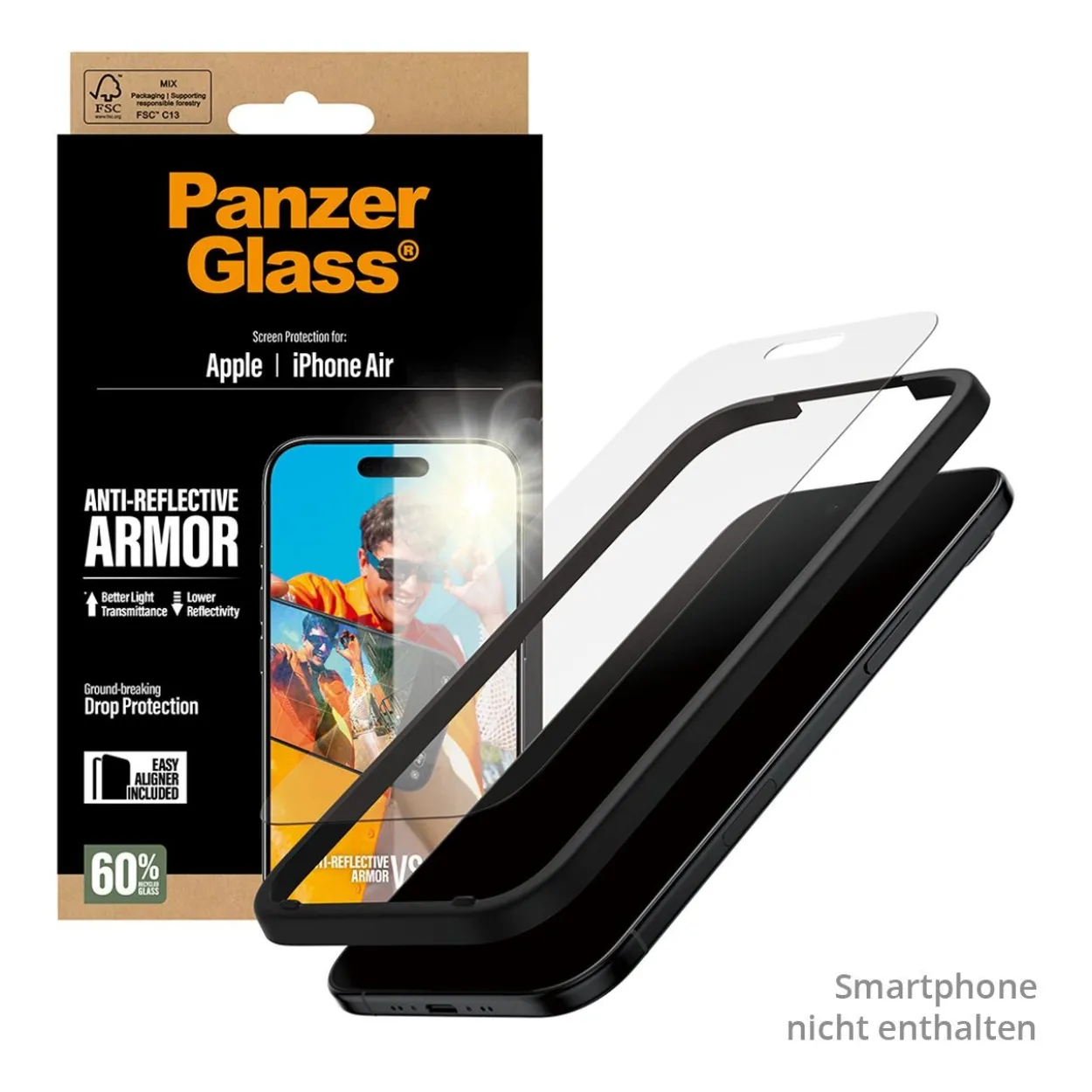 PanzerGlass Anti-Reflective Armor Screen Protector iPhone 17 Air w. EasyAligner