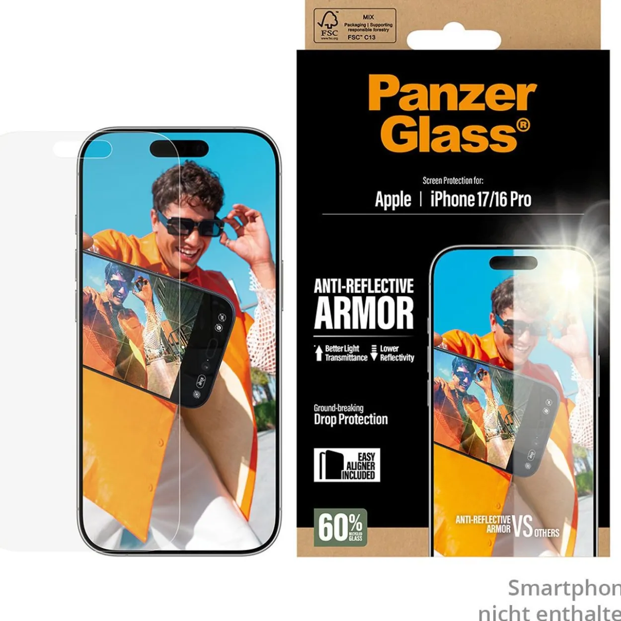 PanzerGlass Anti-Reflective Armor Screen Protector iPhone 17/ iPhone 16 Pro