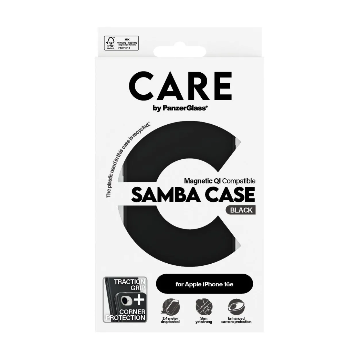 PanzerGlass CARE BY FASHIONABLE SAMBA CASE BLACK W. MAGSAFE IPHO