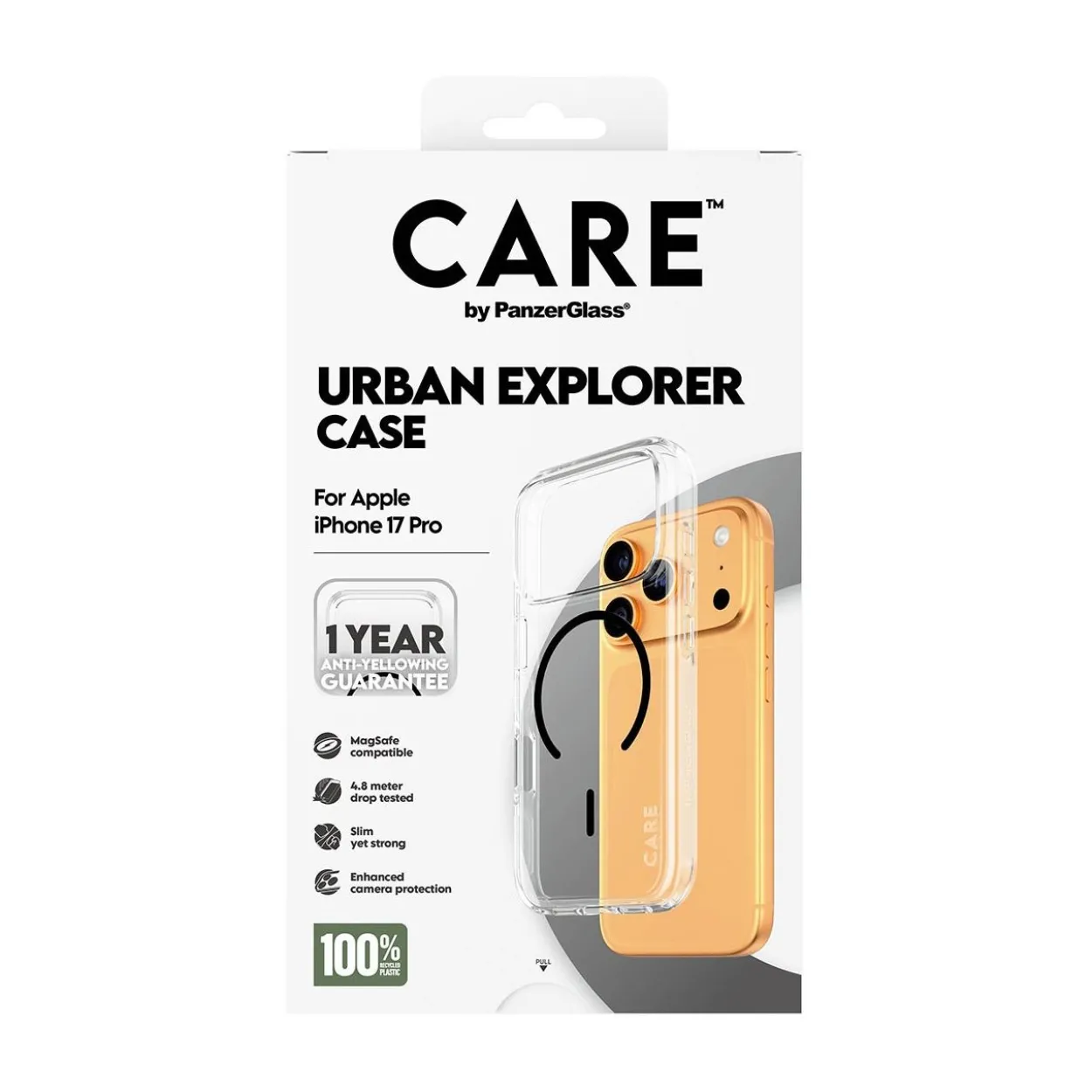 PanzerGlass CARE BY FLAGSHIP CASE TRANSPARE W. BLACK MAGSAFE IPHONE 17 PRO