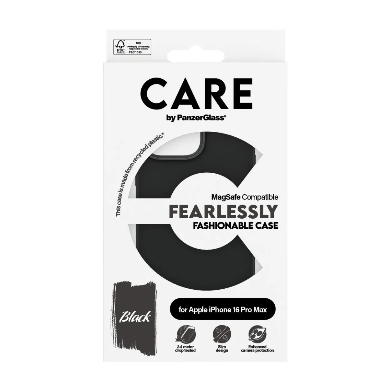 PanzerGlass CARE Fashion Colors MagSafe iPhone 16 Pro Max schw