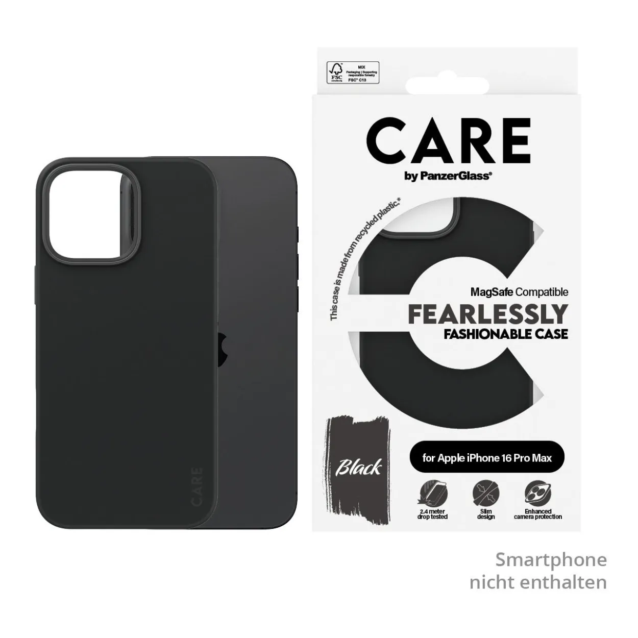 PanzerGlass CARE Fashion Colors MagSafe iPhone 16 Pro Max schw