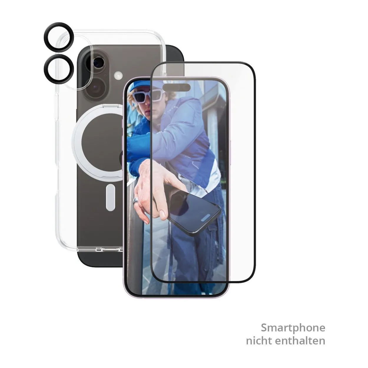 PanzerGlass CARE Feature 3-in-1 Ceramic Bundle iPhone 16 Plus