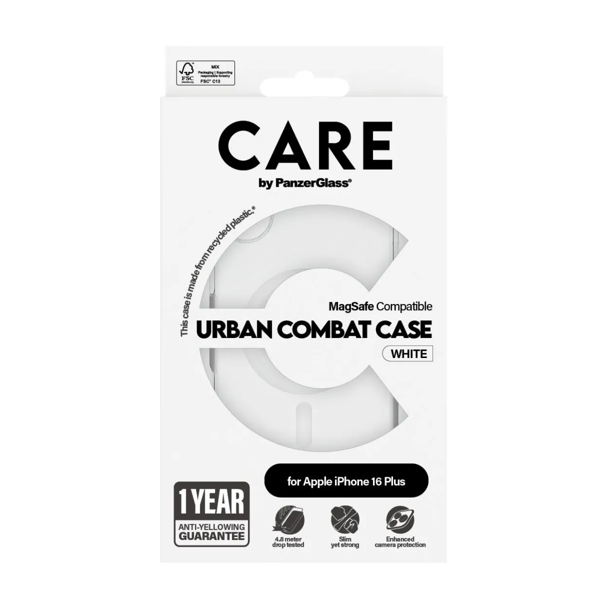 PanzerGlass CARE Flagship Colors iPhone 16 Plus weiß