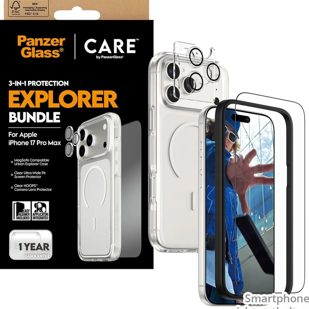 PanzerGlass CARE 3-in-1 Flagship Explorer Bundle iPhone 17 Pro Max