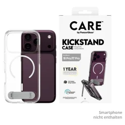 PanzerGlass CARE Kickstand Case transp. w. white MagSafe iPhone 18 Pro/ 17 Pro