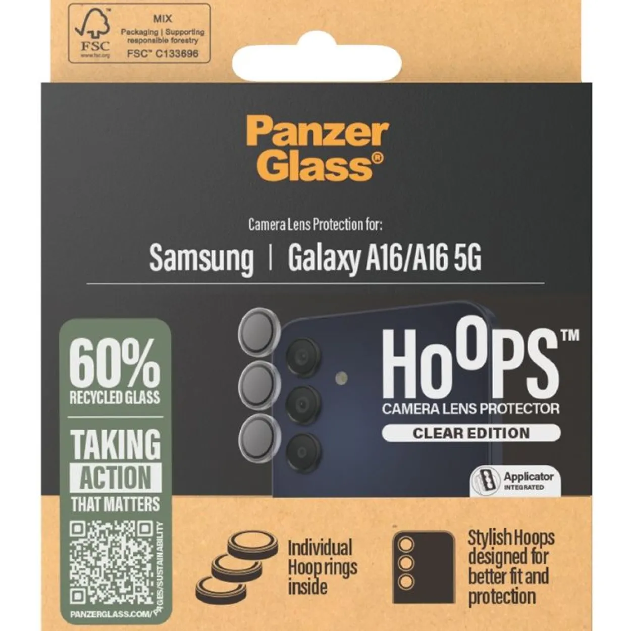 PanzerGlass Hoops Transparent Lens Protector Samsung Galaxy A16/A16 5G