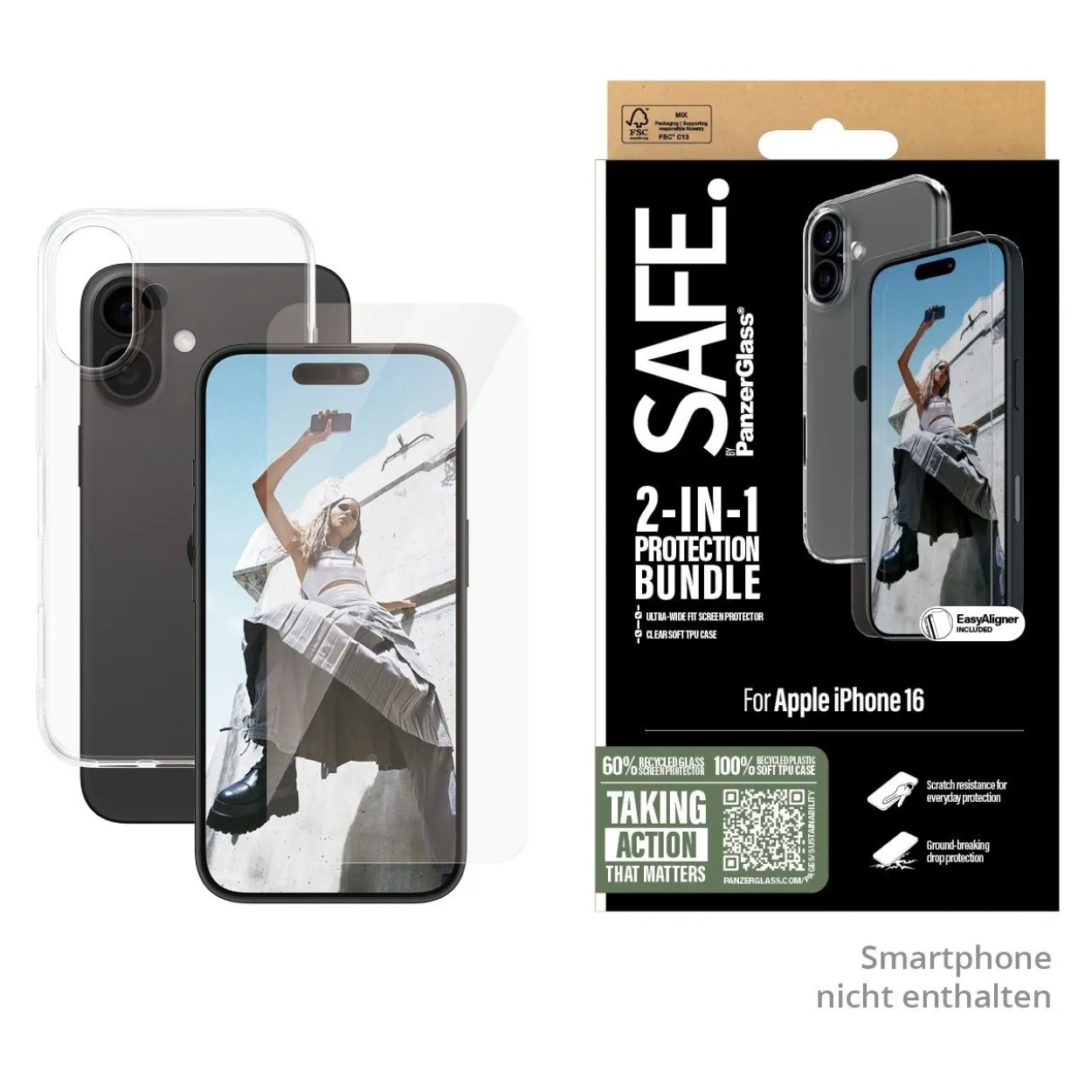 PanzerGlass SAFE. 2in1 Protection Bundle iPhone 16