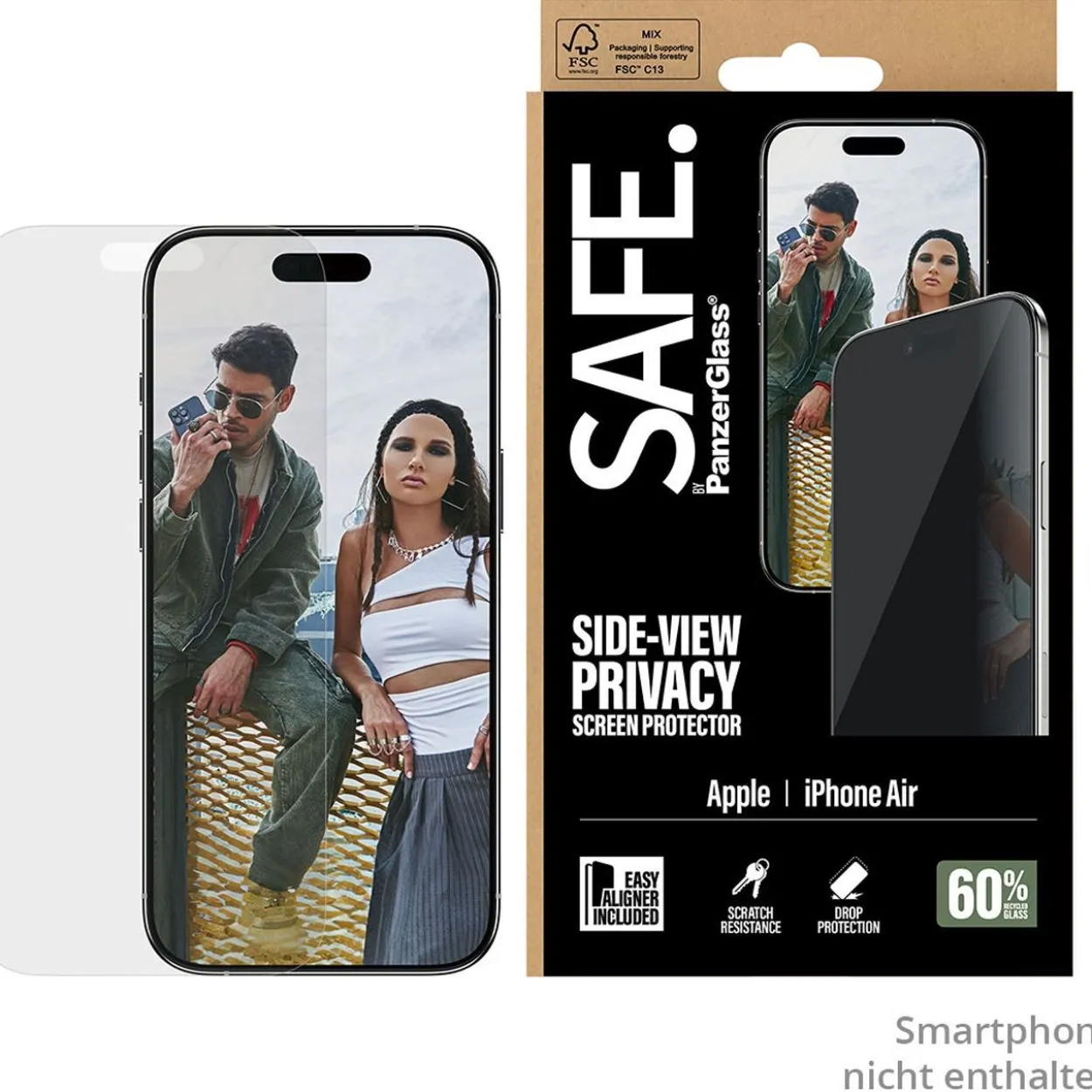 PanzerGlass SAFE. Privacy Screen Protector iPhone 17 Air Ultra-Wide Fit