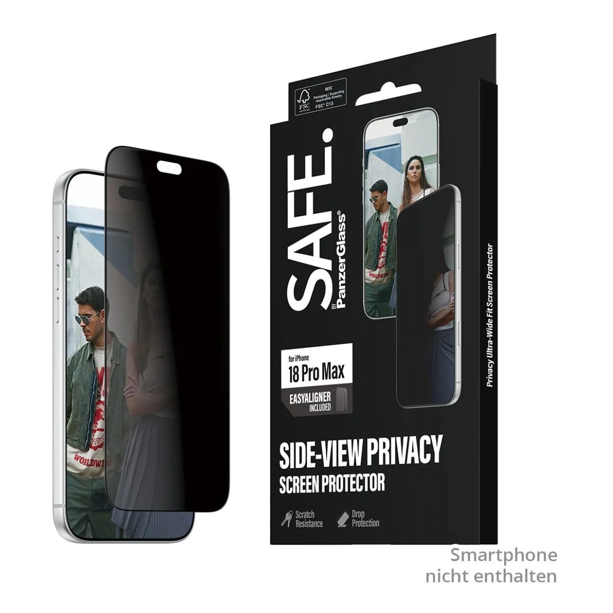 PanzerGlass SAFE. Privacy Screen Protector iPhone 18 Pro Max