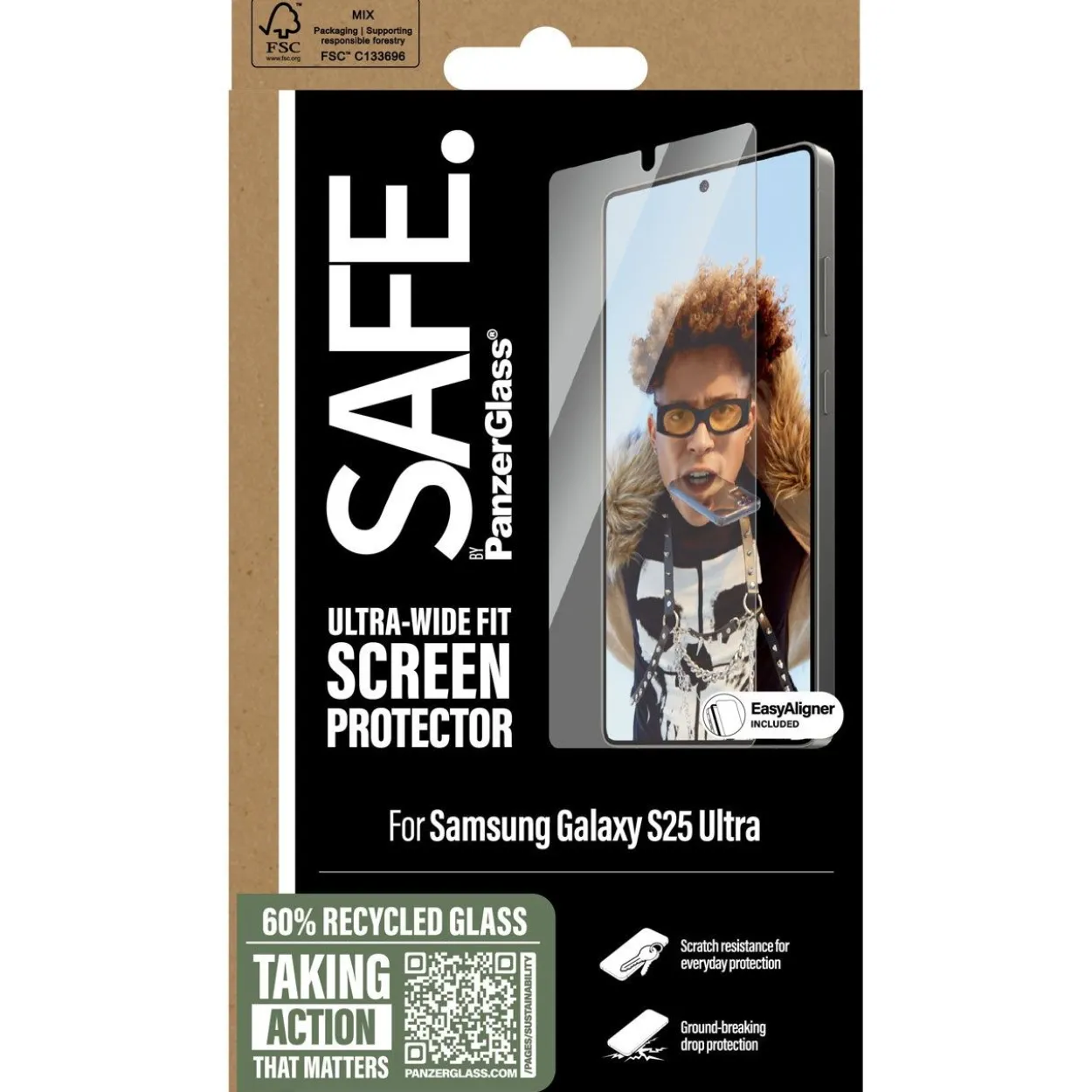 PanzerGlass SAFE Screen Protector Samsung Galaxy S25 Ultra Ultra-Wide Fit