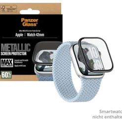 PanzerGlass Screen Protector w. black Metal Frame Apple Watch 42mm