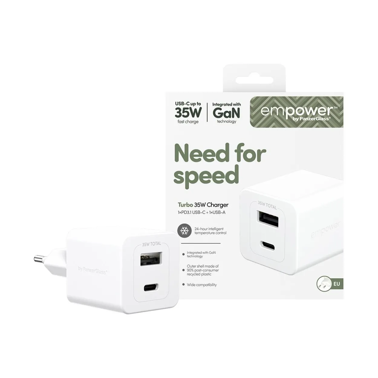 PANZERGLASS TURBO 35W CHARGER INCL. USB-C EM94326