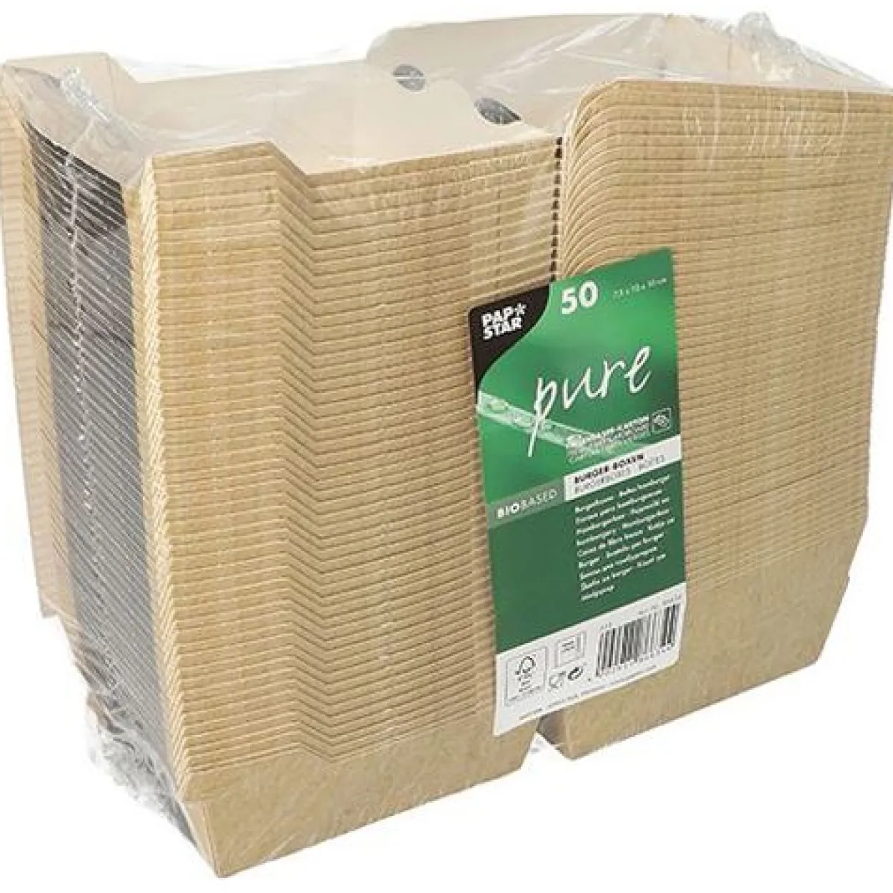 PAPSTAR 50 Burger-Boxen Good Food 9,0 x 9,0 cm