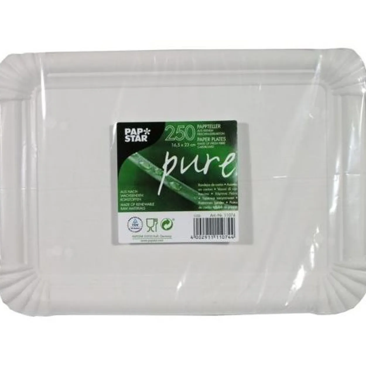 PAPSTAR 250 Pappteller pure 23,0 x 16,5 cm