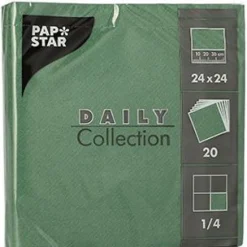 PAPSTAR Servietten Daily Collection grün 2-lagig 12,0 x 12,0 cm 20 St.