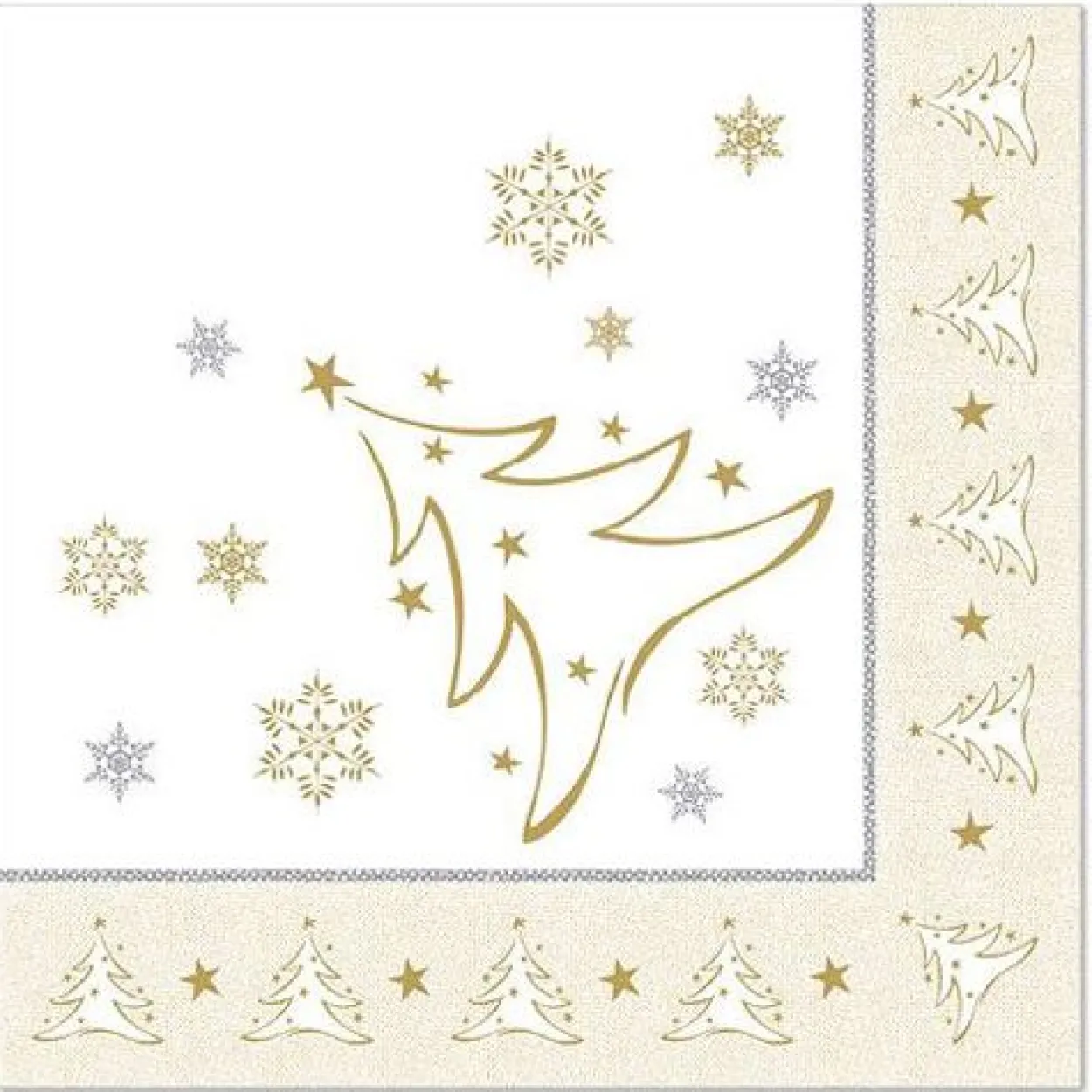 PAPSTAR Servietten X-Mas Elegance Weihnachtsbaum, gold 50 St.
