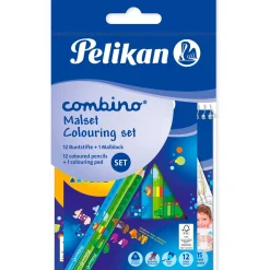 Pelikan Ausmal-Set Combino, Block + 12 Buntstifte