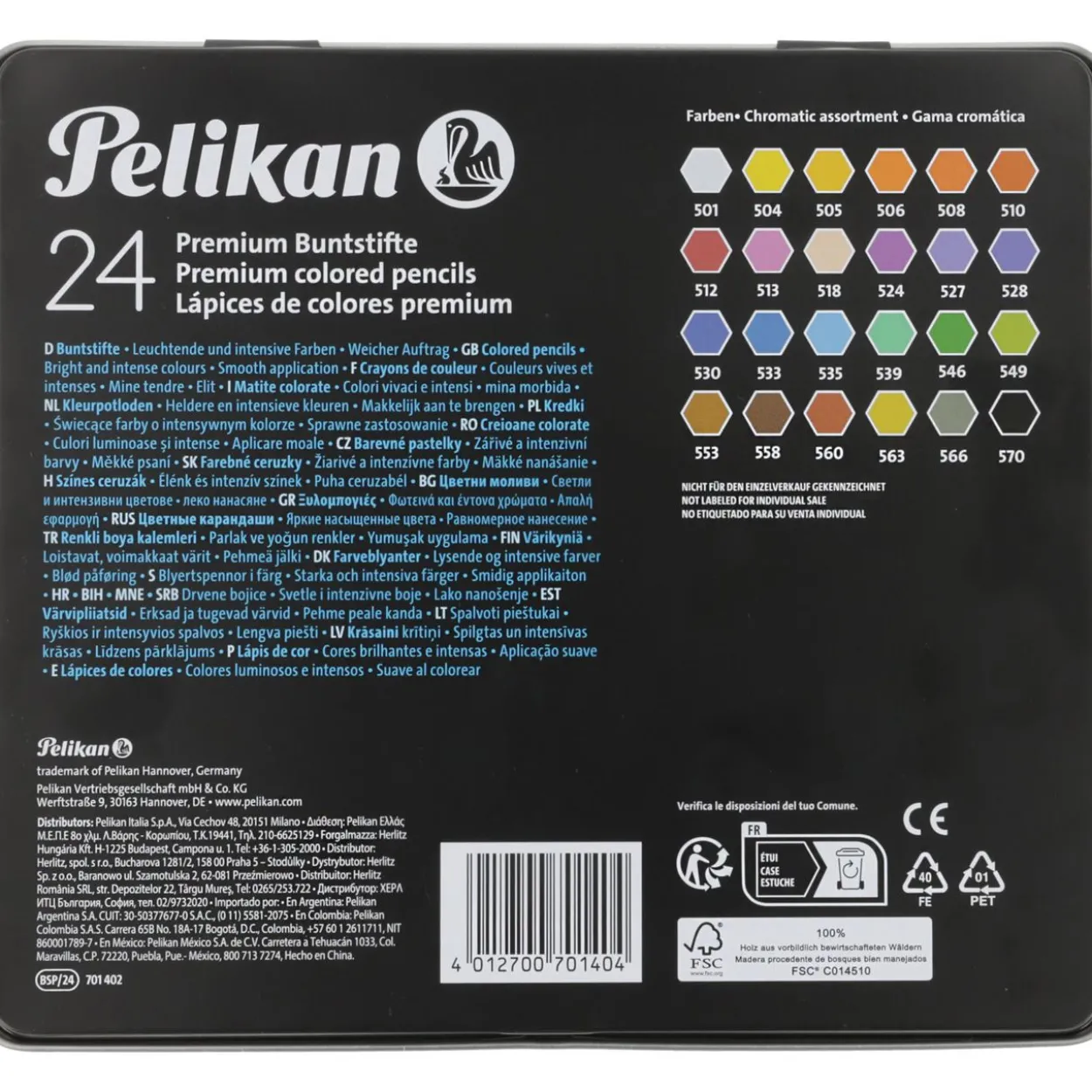 Pelikan Buntstifte 24 Stück im Metalletui